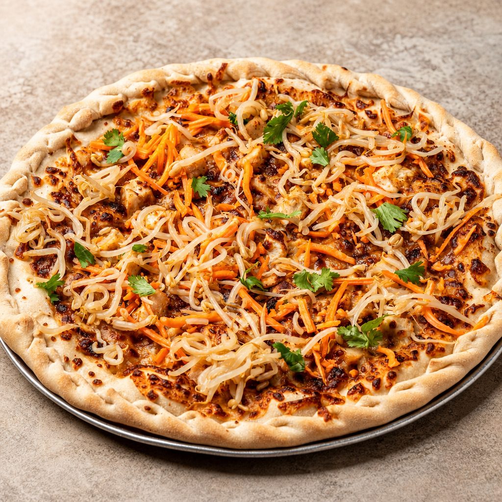 Mini Thai Chicken Pizza.