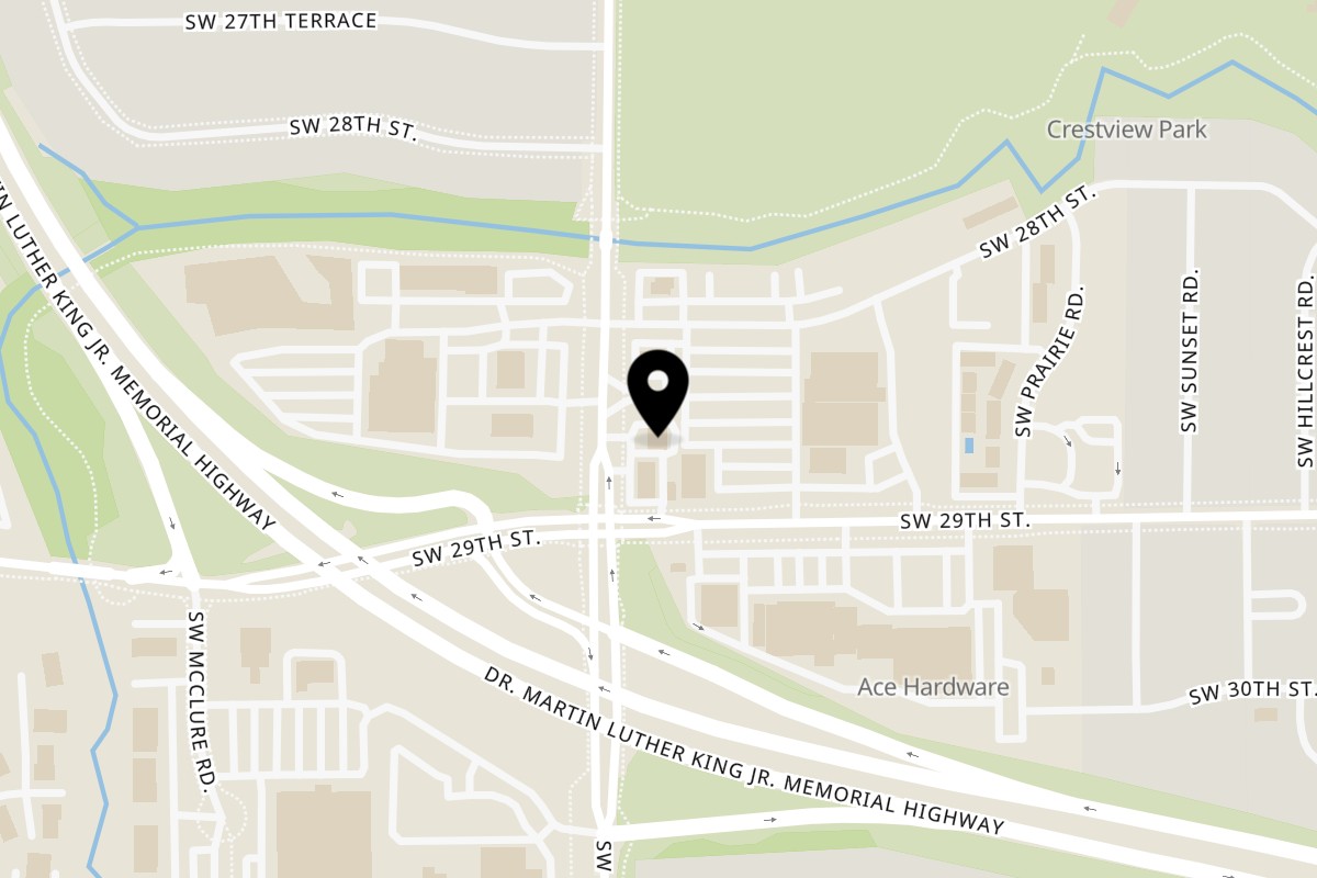 Map showing the location of Pizagel's Pizza & Bakery Pizagel's Pizza & Bakery on 2830 SW Fairlawn Rd in Topeka